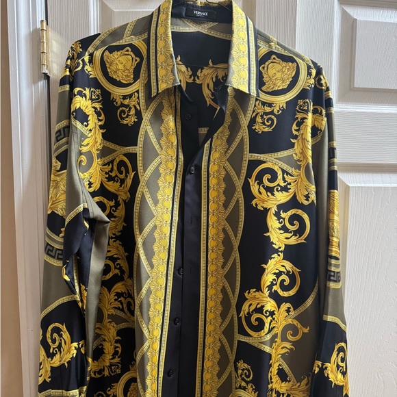 Versace Black and Gold Casual Button Down Shirt - Picture 1 of 1